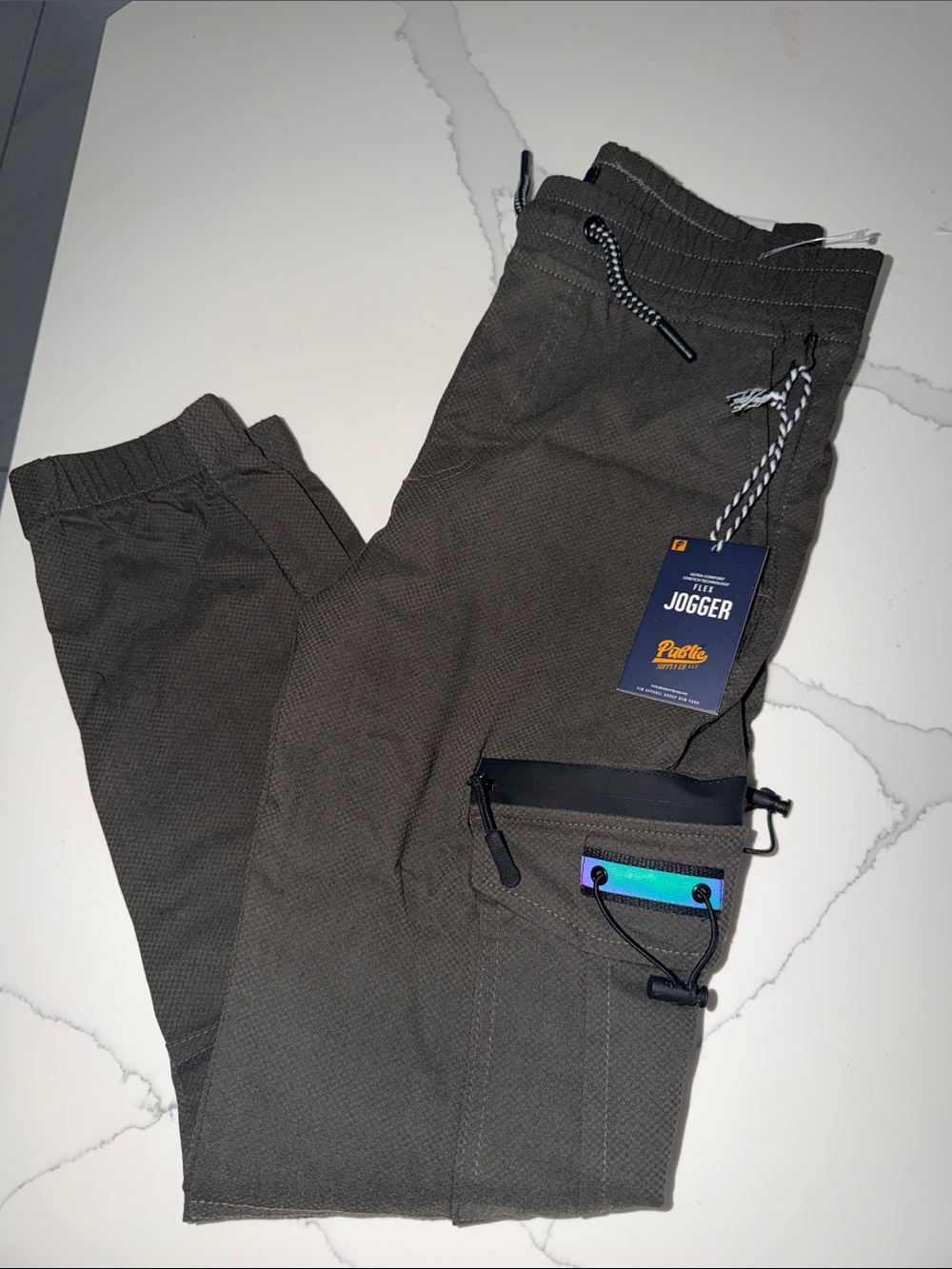 Pacifica Olive Utility Jogger Pants with Accent Zip